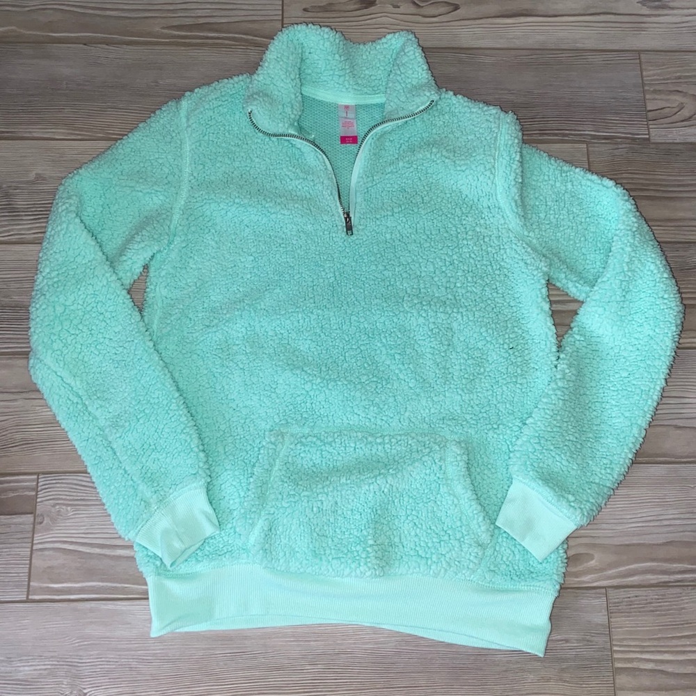 Mint Green Fuzzy Quarter Zip